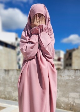 2-teiliges Jilbab für Mädchen Pink