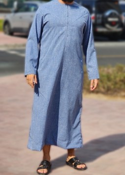 Emirati Grey Blue "Imperial" Custom Qamis