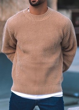 Knitted Sweater Beige von Frilivin