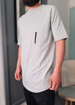 Langes T-Shirt „Technical“ Grey von Qawy