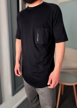 Langes T-Shirt „Technical“ Black von Qawy