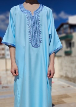 Marokkanische Kandora für Jungen – Hellblau
