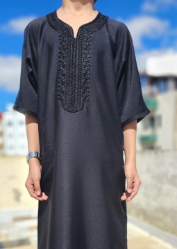 Marokkanische Kandora für Jungen – Schwarz