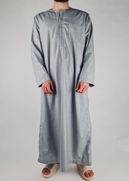 Marokkanischer Qamis „Checker“ Grau von Zein