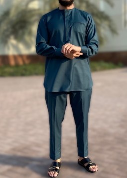 Nigerianischer Anzug „Nayja“ Grün von Custom Qamis